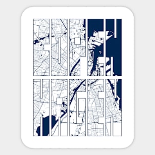 Copenhagen, Denmark City Map Typography - Coastal Sticker